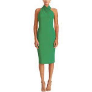 Rachel Roy Halter Sheath Dress, Size L Emerald Green